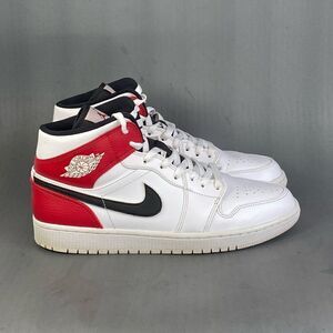 Nike Air Jordan 1 Retro Mid Chicago White Black Gym Red mens size  10